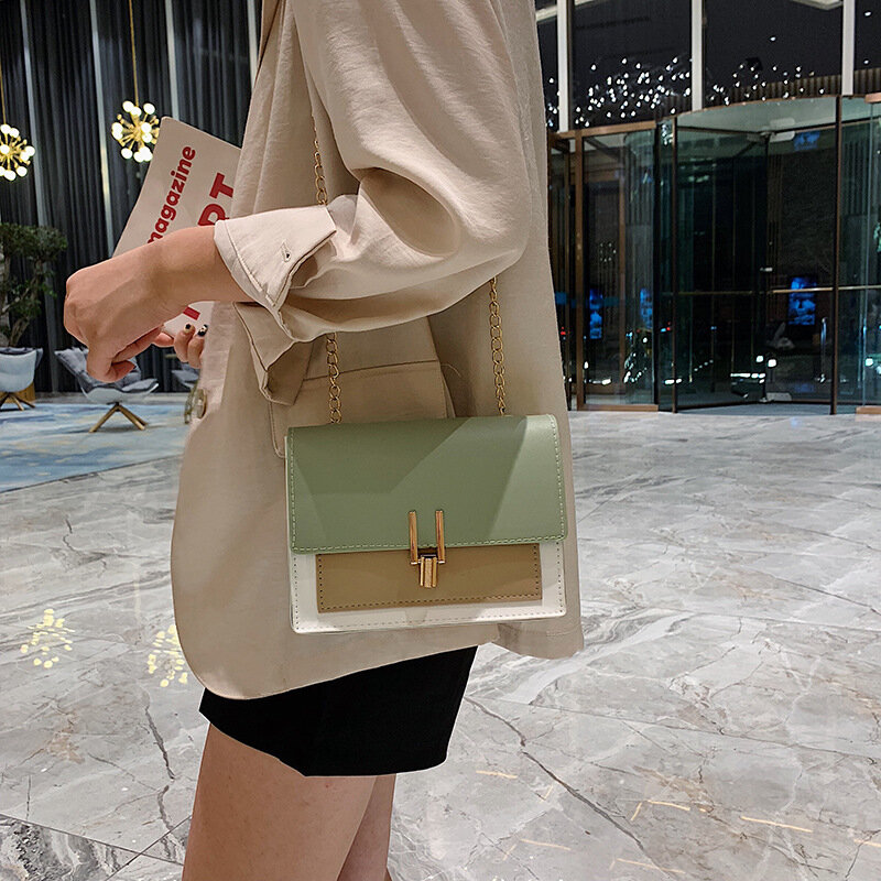 البريطانية موضة بسيطة صندوق مربع صغير المرأة مصمم حقيبة يد 2022 عالية الجودة بولي Chain الجلود سلسلة حقائب كتف الهاتف المحمول