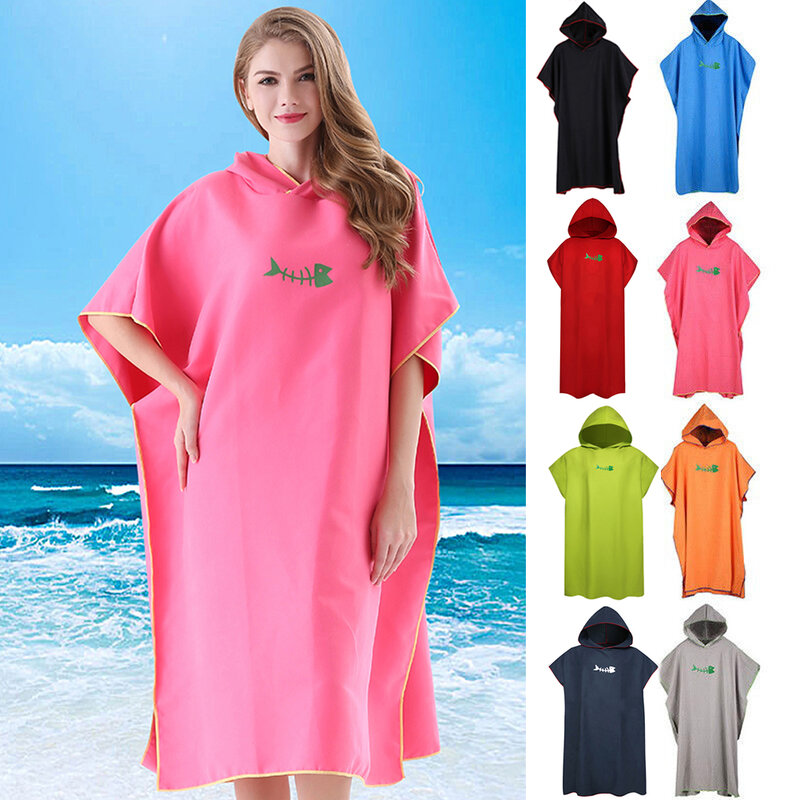 Outdoor Swimming With Hood Gift Vacation Wetsuit Changing Poncho Robe Adults Water Absorb Quick Drying Surfing Soft Robe
