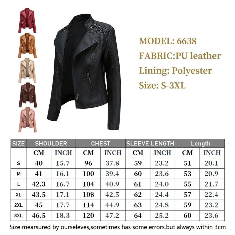 2021 giacca da donna in pelle primavera colletto rovesciato sottile PU donna cerniera giacche da moto capispalla donna
