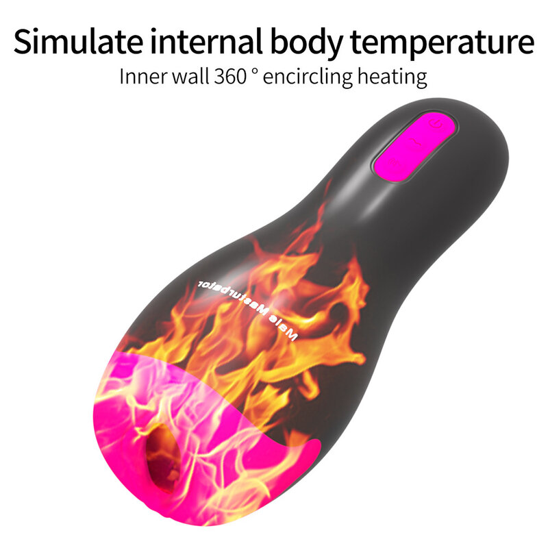 ความร้อน Vibrating ชาย Masturbation ถ้วยอัจฉริยะเสียงของเล่นจริงซิลิโคนหีนวดอัตโนมัติอิเล็กทรอนิกส์ผู้...