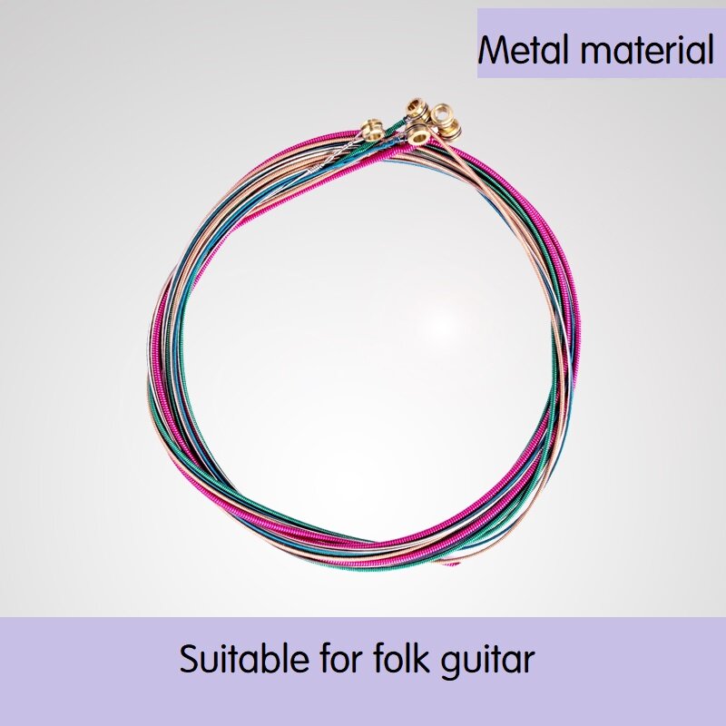 6 pz/set chitarra Folk corde arcobaleno chitarra corde colorate 1-6 parti di chitarra accessori per strumenti musicali струны для гитары