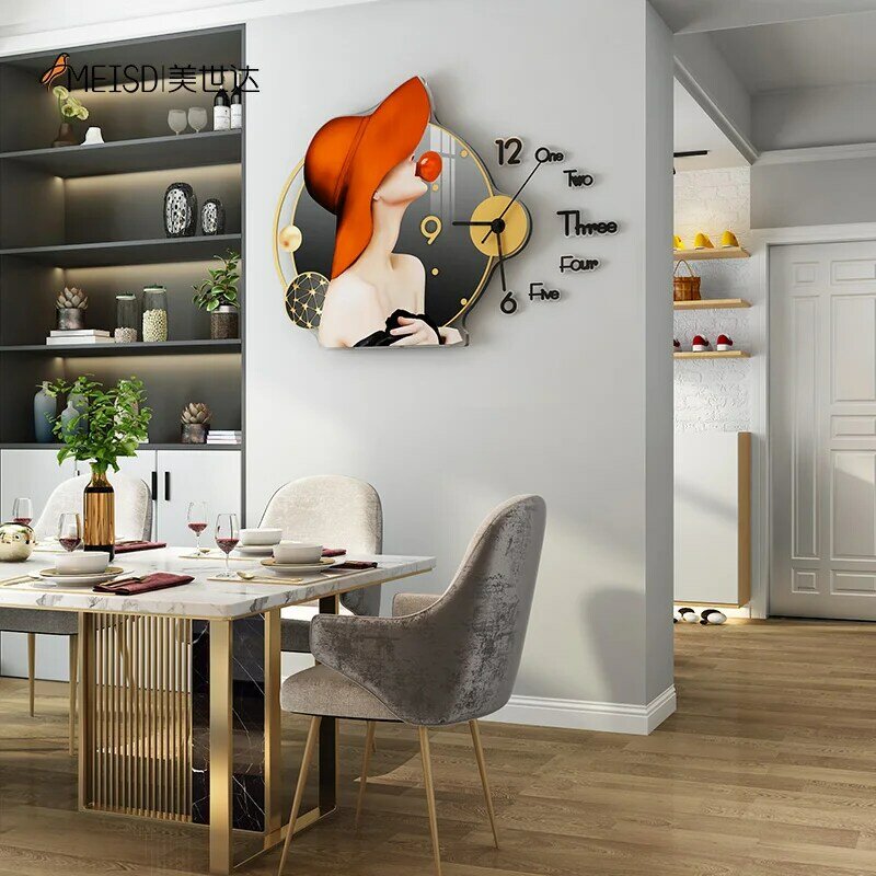 Wandklok Diy 3D Spiegel Stickers Decoratie Salon Woonkamer Modern Design Grote Home Decor Interieurs Keuken Horloges Klokken