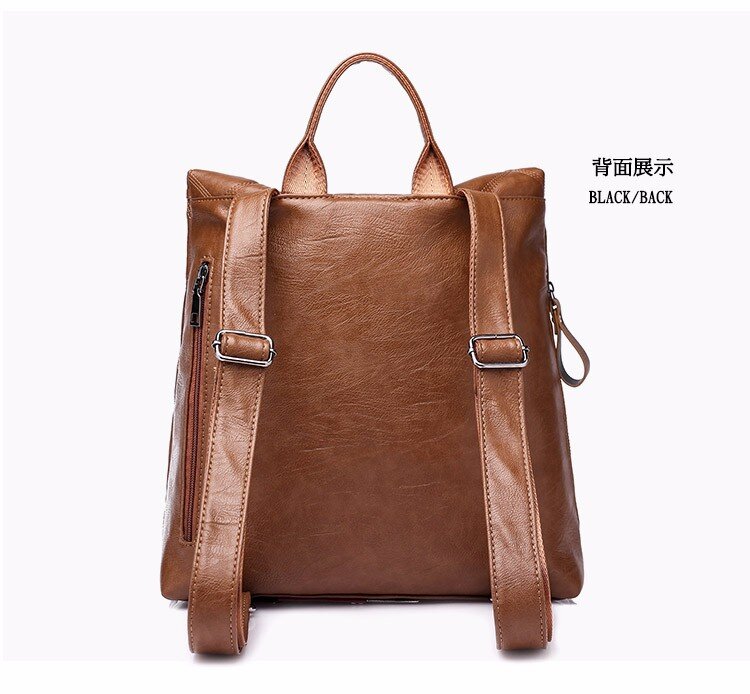 YILIAN Fashion soft leather big lady backpack high quality A+ Ladies daily leisure travel bag Cowhide backpack book bag