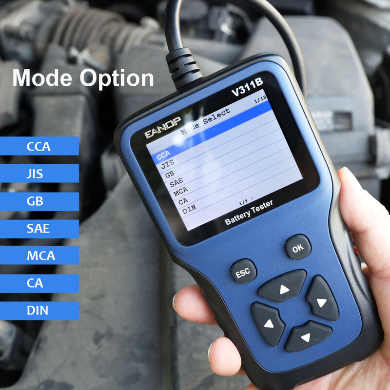 EANOP 12V Car Battery Tester Digital LCD Diagnostic Battery Tester Automotive Analyzer Start Charging Scanner Tool R200