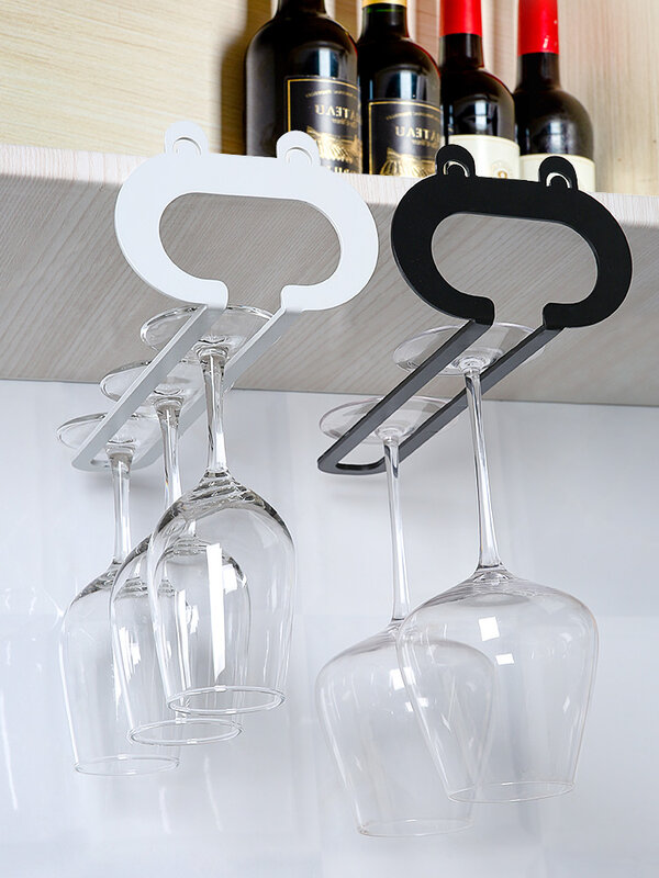 Joybos Draining Cup Holder Hang Kitchen Accessories Cabinet Metal Dustproof Under Shelf Wine Cup Cupboard Household Rack JX78
