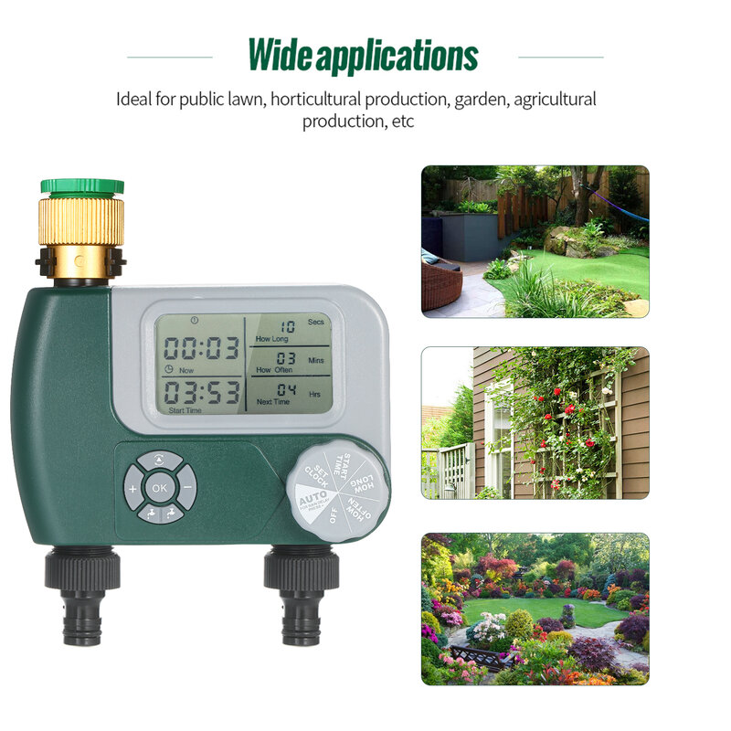 Digital programável torneira da mangueira temporizador a pilhas rega automática sprinkler controlador de irrigação do sistema com 1/2 tomada