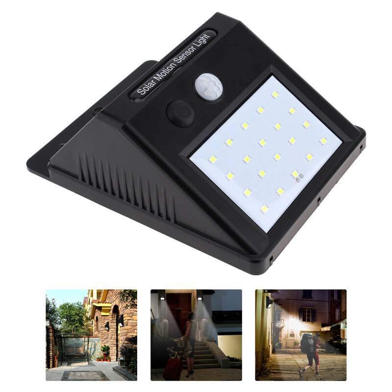 Luz de pared de Sensor con detección de movimiento PIR Solar LED exterior impermeable ahorro de energía callejero, patio, sendero hogar jardín lámpara de seguridad 20 LEDs