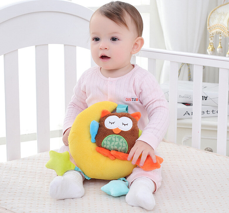 Baby bed bell 0-1 years old wind up music pull bell Plush cart pendant 3-12 months toy