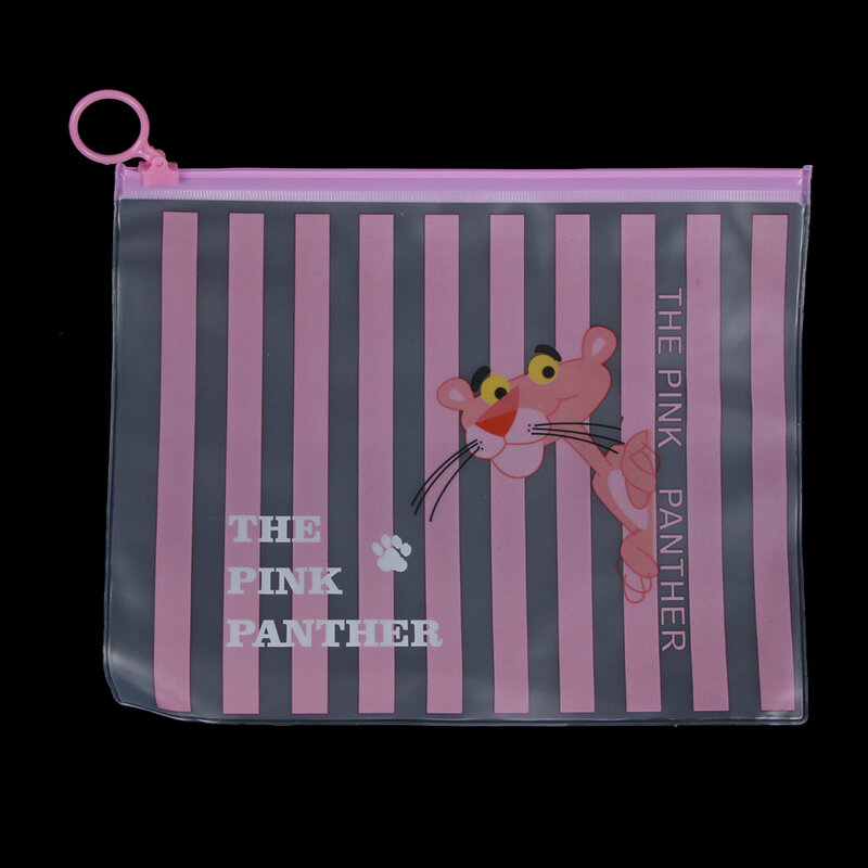 1PC 귀여운 핑크 레오파드 유니콘 투명 여행 화장품 가방 케이스 메이크업 파일 가방 여성 주최 세면 용품 보관 키트