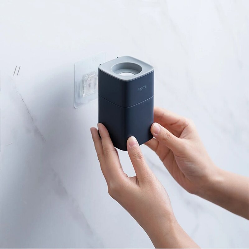 Dudukan Dinding Dispenser Pasta Gigi Otomatis Aksesori Kamar Mandi Set Alat Pemegang Sikat Gigi Kamar Mandi Pemeras Pasta Gigi 2020