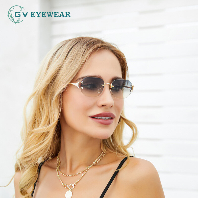 Square metal frame outdoor UV400 Man and Woman Trendy fashion Sunglasses Luxury Designs Eyewear Travel Driving Sun Glasses GV