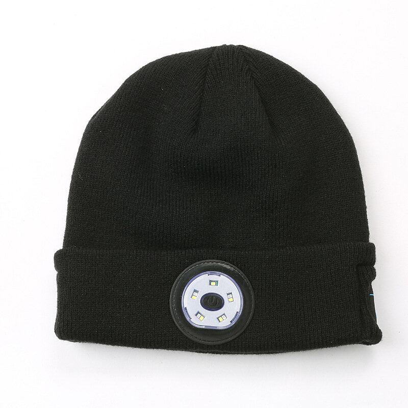 Зимняя Bluetooth шапка с USB, светодиодная беспроводная перезаряжаемая Музыкальная гарнитура, для бега, для улицы, теплая вязаная Лыжная шапка колпачок для наушников