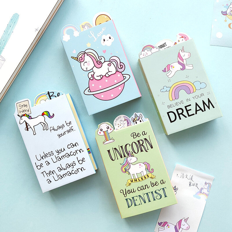 New Unicorn Memo Pad 6 Folding Memo Pad N Times Sticky Notes Unicorn Memo Notepad Bookmarks Kids Gifts Office School Stationery