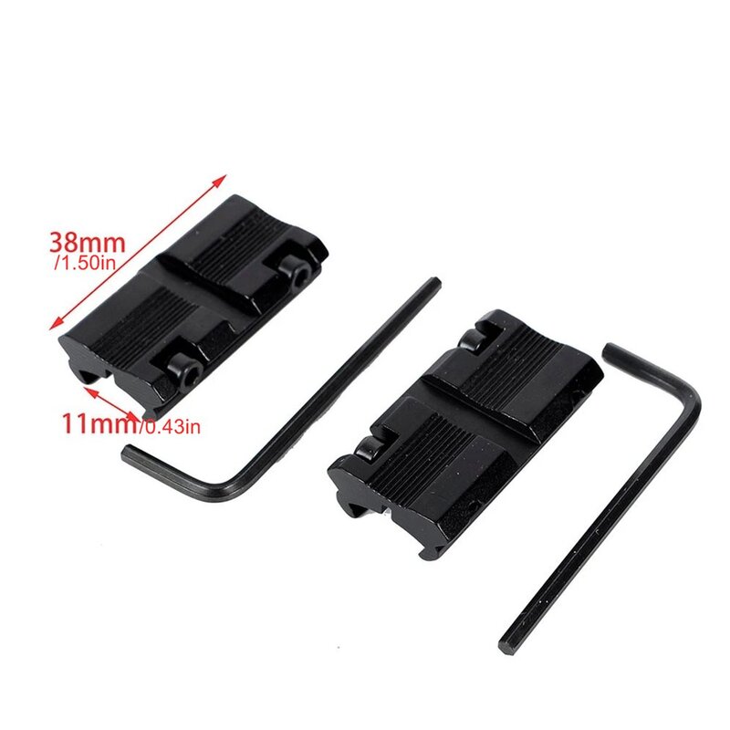 2pcs/Set Tactical Scope Mount 11mm Dovetail to 20mm Weavers Picatinny Rail Adapter Hunting Rifle Gun Holde Converter Accessories