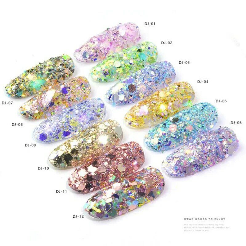 12 Kleuren Sparkly Glitter Pailletten Gemengde Voor Oog Make-Up Gezicht Lichaam Nail Art Decoratie Super Shiny Makeup Decoraties