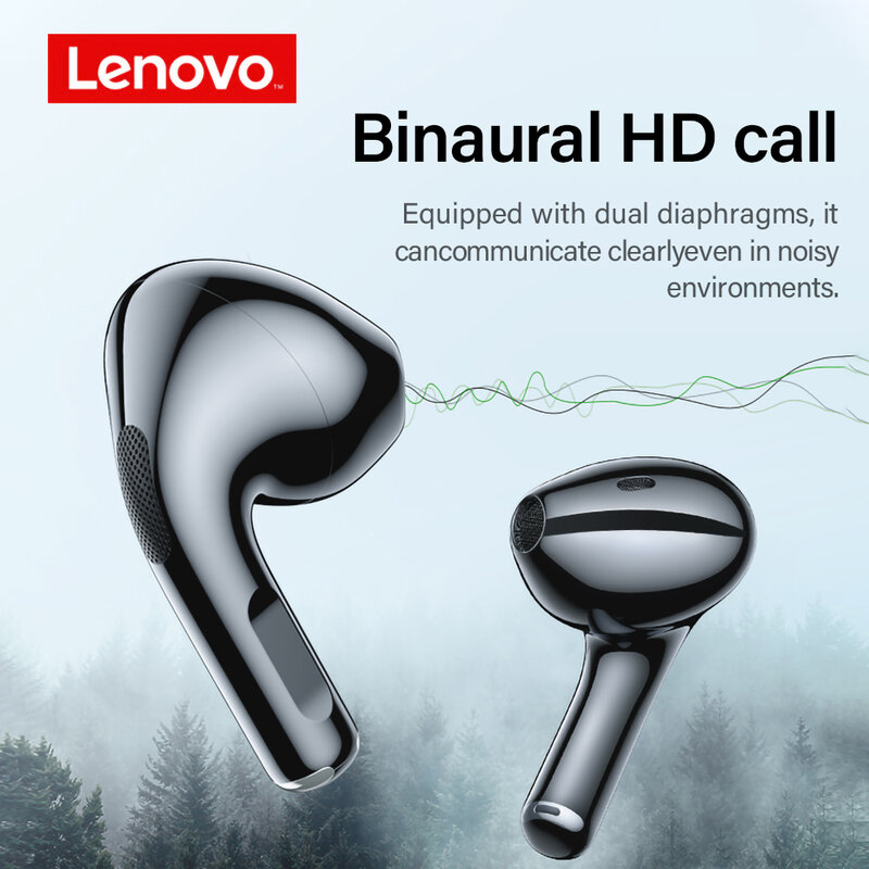 TWS Headphone Nirkabel Earphone Bluetooth Headset Olahraga Noise Reduction Stereo Ganda Earbud Asli Lenovo LP40