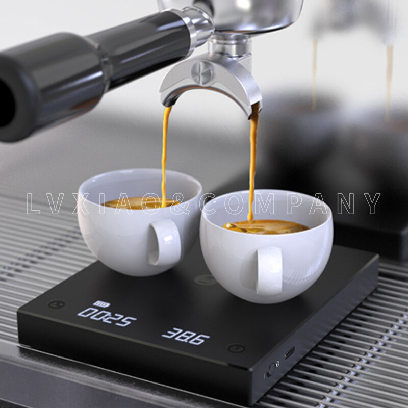 TIMEMORE Basic Plus czarne lustro polewają kawę i wagę Espresso Basic + waga elektroniczna automatyczny czasomierz wagę kuchenną 0.1g / 2kg