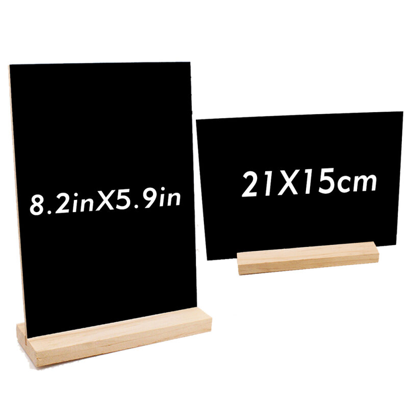 Chalkboard Sign Single-Sided Erasable Message Board Blackboard Desktop Decor Signs Small Blackboard with Bases for DIY Home Deco