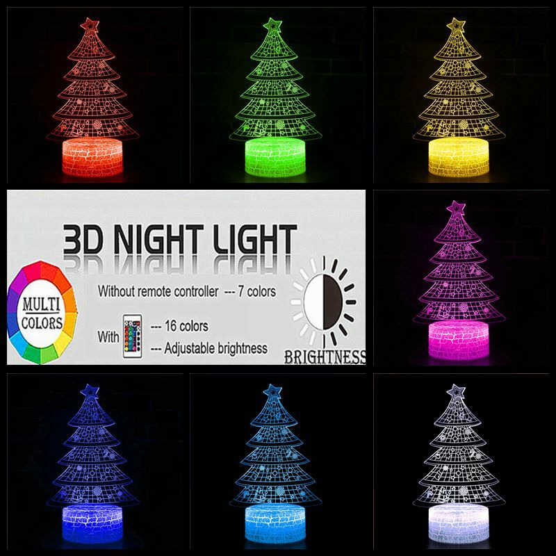 3D Kerstboom Nordic Nachtlampje 2022 Nieuwe Jaar Decoratie Led Decoratie Souvenir Scène Decoratie Nieuwe Jaar Geschenk Tafellamp
