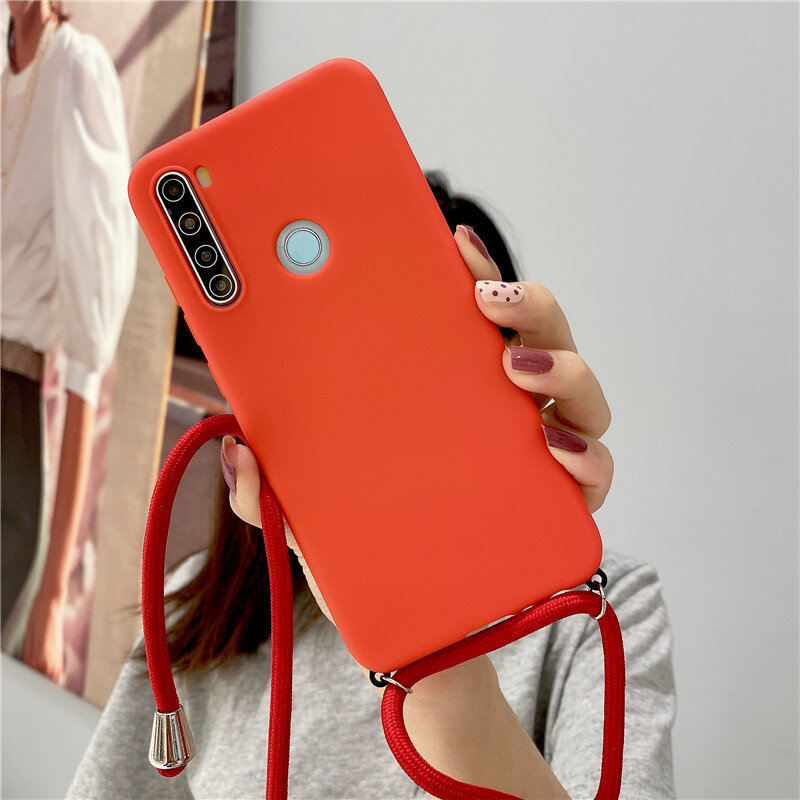 Strap Cord Chain Matte Soft Case For Xiaomi Poco M3 X2 M2 F2 Pro Pocophone F1 Case Carry Necklace Lanyard Cover Phone Shell