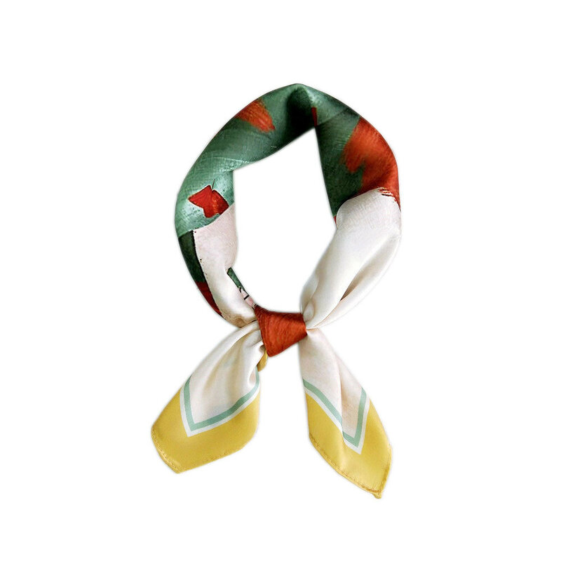 Маленький квадратный шарф 53 см, шелковый шарф, Женский весенне-летний шарф, шарф с цифровым принтом