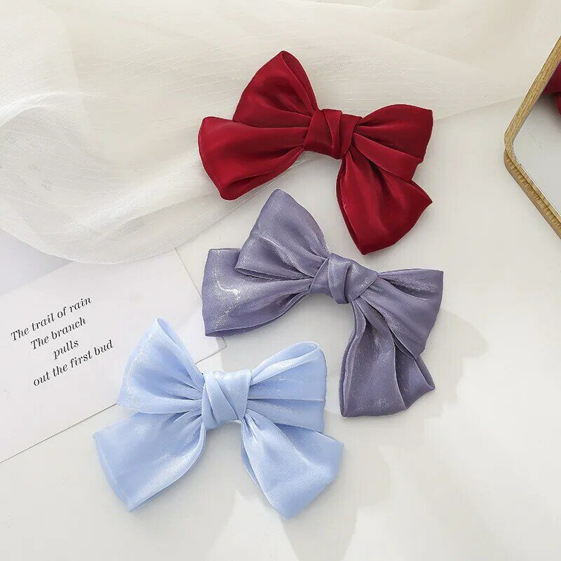 Hot - Selling Solid Color Big Bow Knot Hairpin Girl Popular Hairpin Sweet Hairpin Hair Act The Role Of Lovely Girl BB Hairpin
