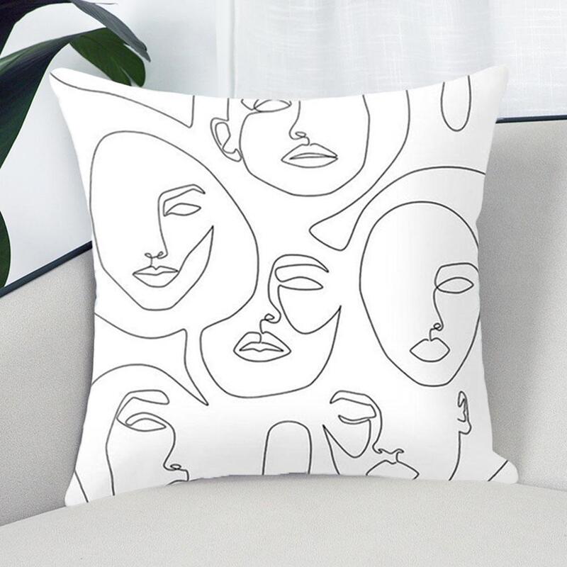 Peach Pillowcase Pattern Abstract White And Black Cushion Cushion Cover Car Pillow Without Waist Core Pillowcase Pillowcase J4H9