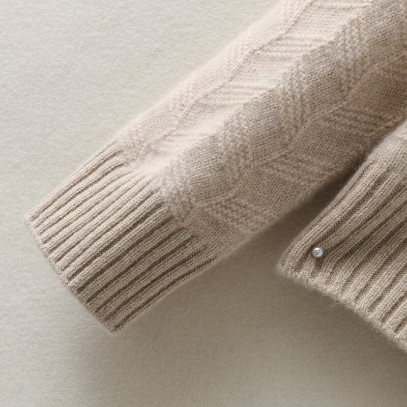 Suéteres estampados para mujer, 100% de lana pura tejida, suéteres suaves, ropa de invierno, gran oferta, 2021