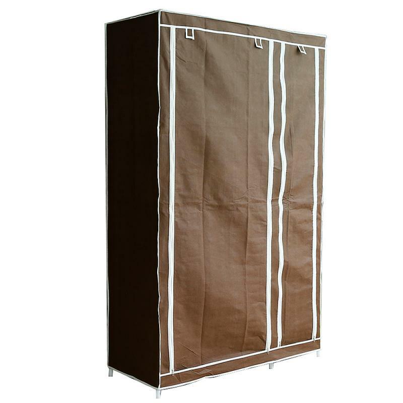 No tejida armario organizador de almacenamiento hogar ropa Rack de almacenamiento ahorro de espacio muebles para habitación 110x45x178cm HWC