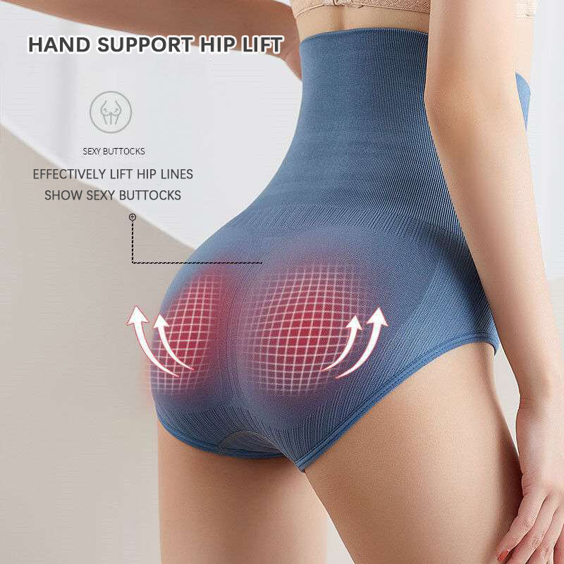 Flarixa Seamless Women's Panties Double Layer Strong Belly Pants High Waist Hip Lift Body Shaping Pants Slimming Cotton Briefs