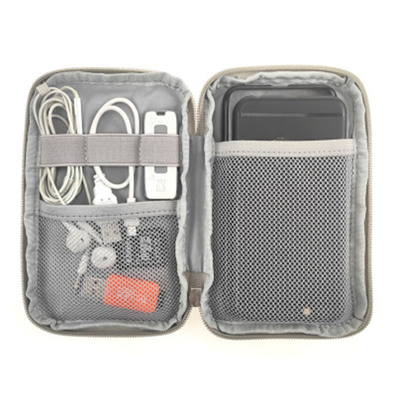 Kit de viaje, bolsa pequeña para teléfono móvil, dispositivo Digital, Cable USB, organizador de cables de datos, bolsa de almacenamiento insertada de viaje
