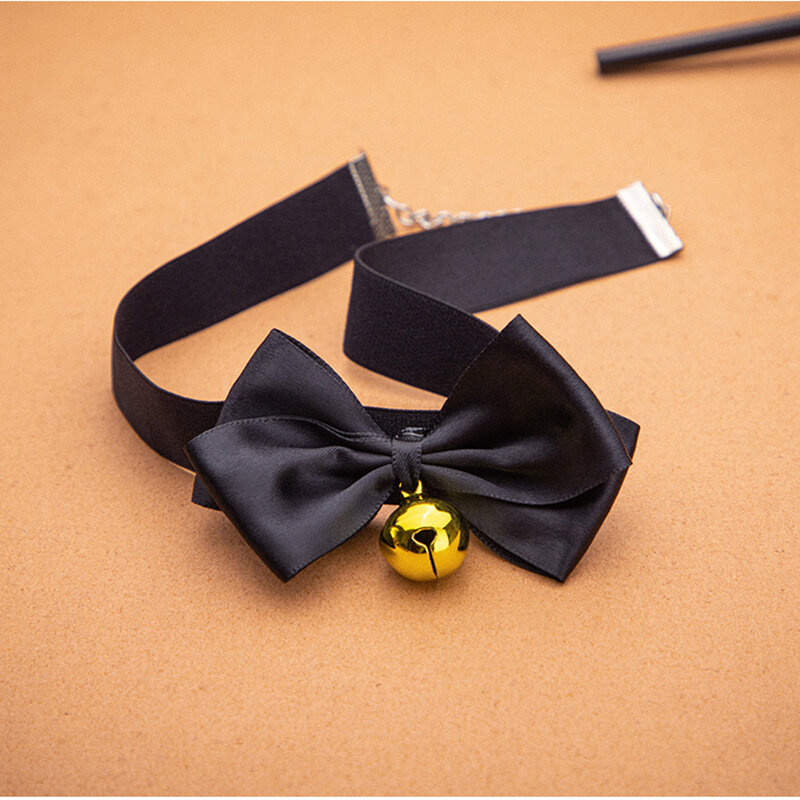 BLACKWOLF – collier de paon avec lacet pour femme, accessoire sexuel, fétiche, avec clochettes BDSM