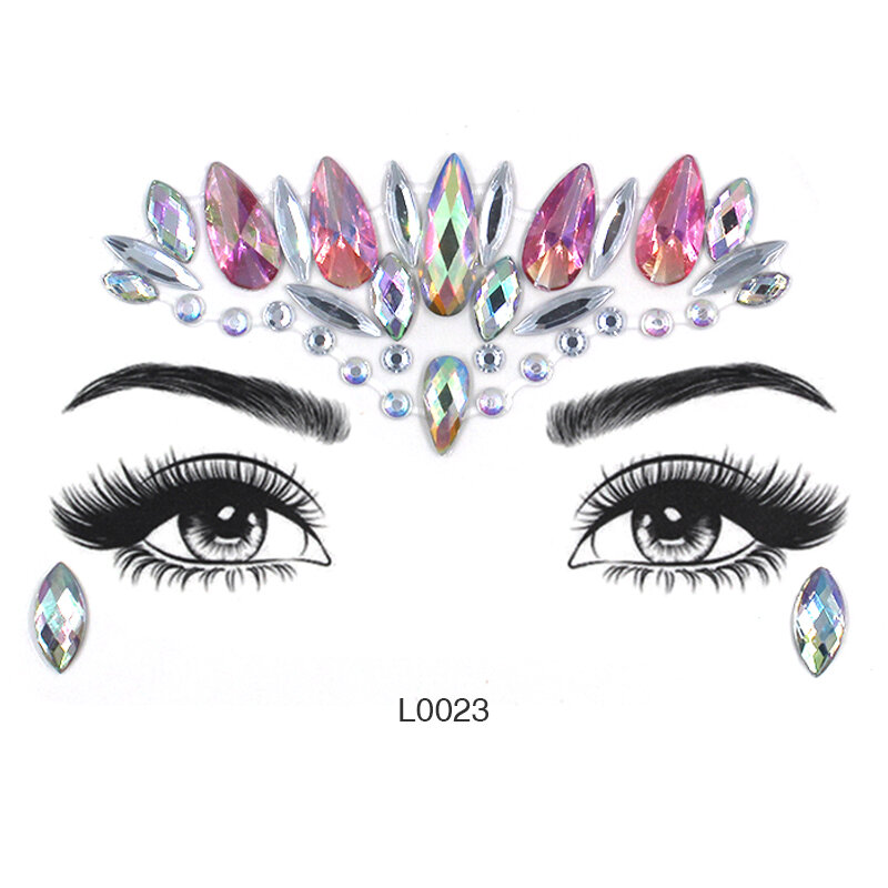 3D Face jewels Women Fashion sticker Make Up Adhesive Temporary Tattoo  Body Art Gems Rhinestone Stickers for  Festival Party