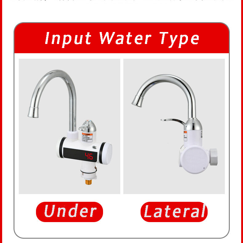 110V Electric Flow Water Heater 220V Tankless Hot Water Faucet for Home Portable Instantaneous Water Heater Tap