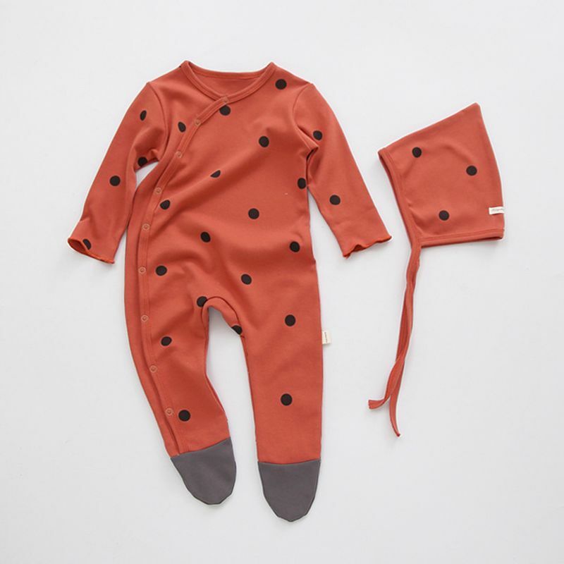 Barboteuse en coton à manches longues pour bébé fille et garçon, vêtements de printemps, combinaison en coton, imprimé, tenues pour enfants