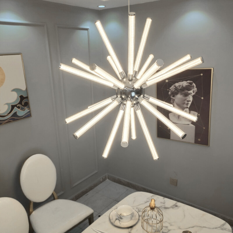Fanpinfando moderno conduziu a iluminação do candelabro para sala de estar lobby loft lustres quarto cozinha luminária bola redonda iluminação