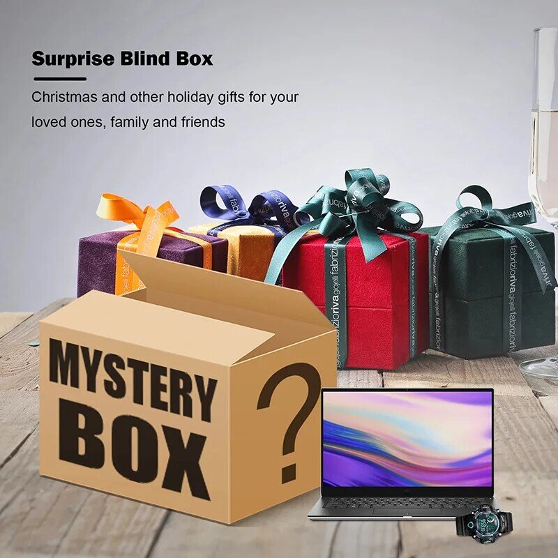 Mystery Box 100% Surprise ของขวัญพรีเมี่ยมอิเล็กทรอนิกส์ผลิตภัณฑ์ Boutique สุ่มหมายเลข Lucky คริสต์มาสของขวัญเพิ่ม...