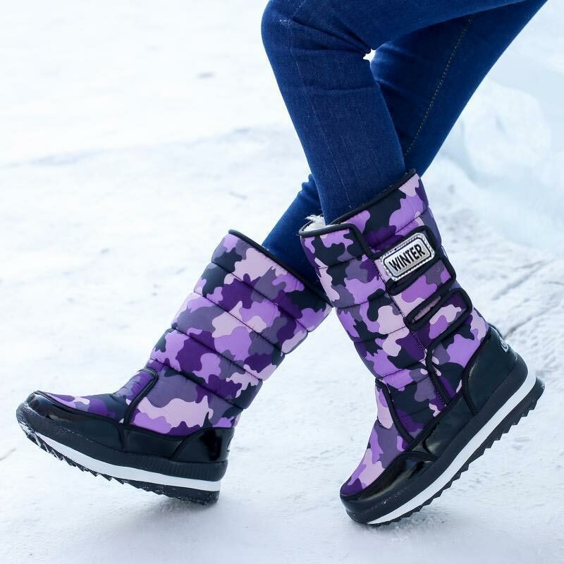 Botas de neve feminina 2022 novo quente meados de bezerro sapatos de inverno mulher bota antiderrapante à prova de intempéries botas de inverno sapatos femininos buty damskie