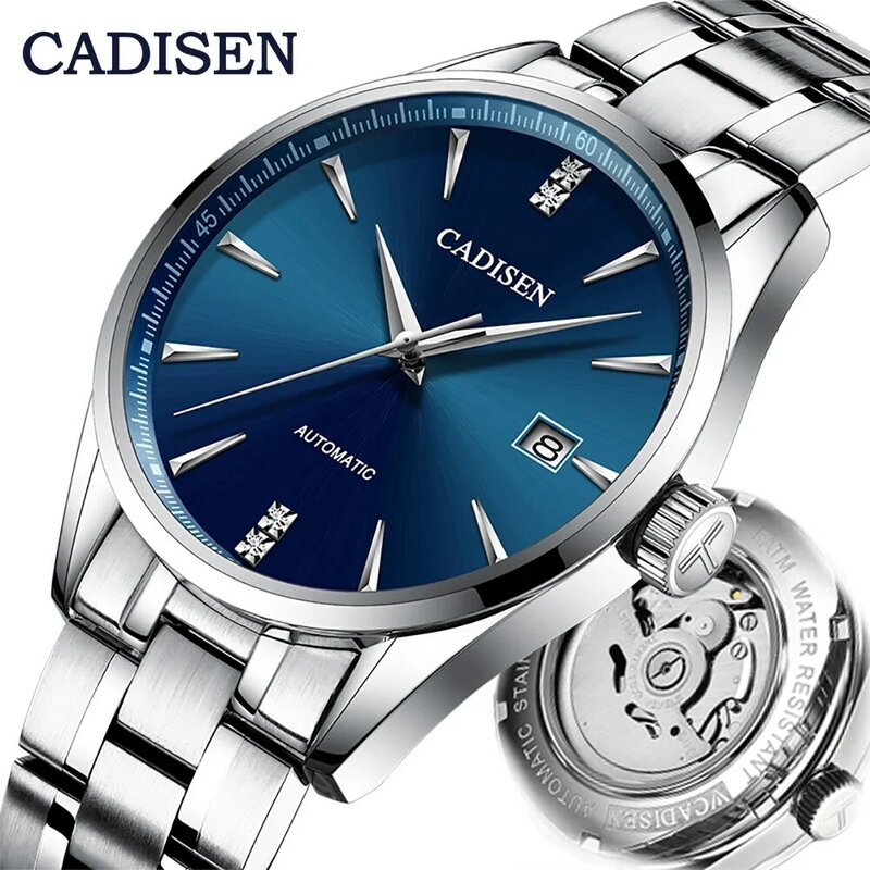 Мужские механические часы ведущей марки 2020 CADISEN, роскошные деловые синие мужские наручные часы, автоматические мужские часы, японские мужск...