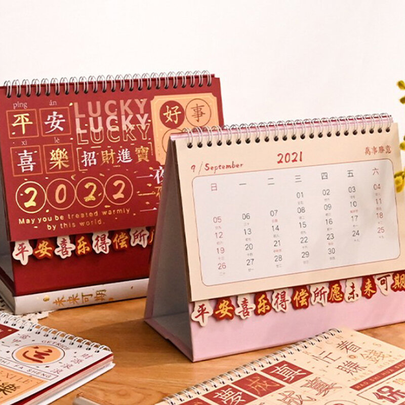 2022 Cute Creative Mini Desk Calendar Decoration Stationery School Supplies