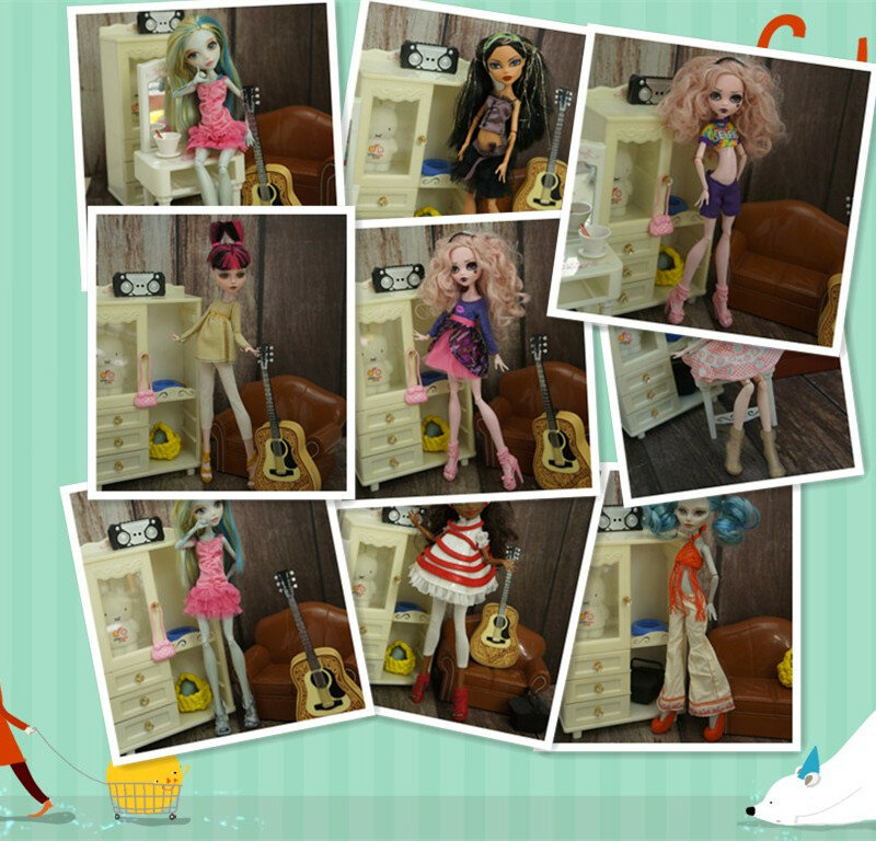 Nowy przyjeżdża ubrania dla lalki potwór wysoki strój dla lalek dla 30cm lalki plastikowe lalki tylko ubrania fala 2