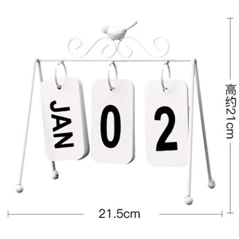 Nordic Creative Style Personality Diy Bird Iron Turn Calendar Office Furniture Living Room Tabletop Ornaments Home Decor