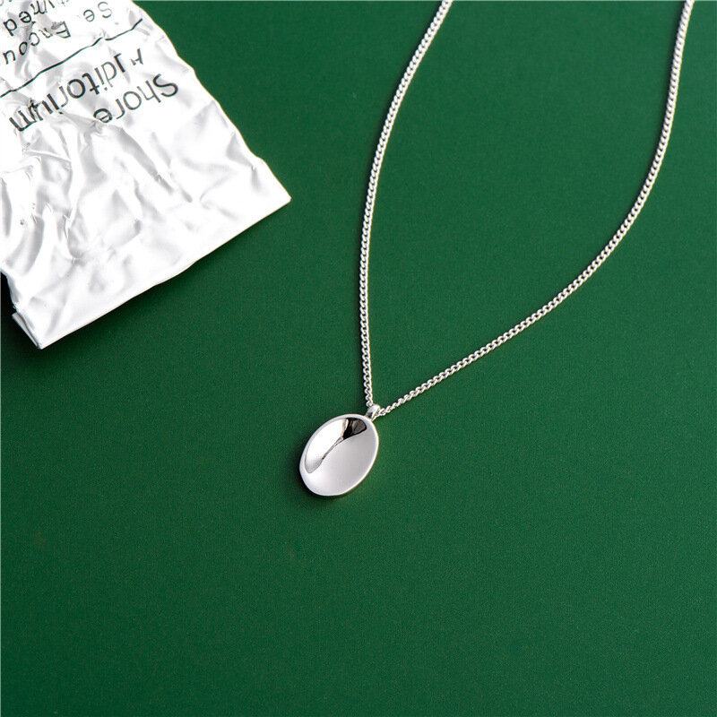 Sodrov 925 prata esterlina colar para as mulheres estilo criativo côncavo oval pingente colar de alta qualidade prata 925 jóias