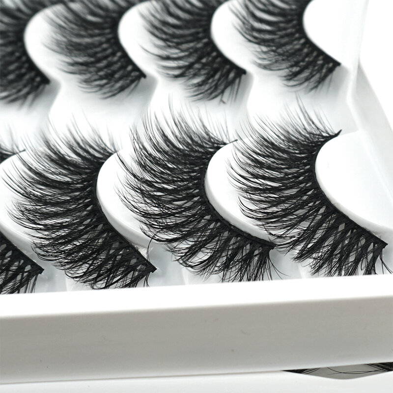 VISIBLE 20 Pairs 8-20mm Fake Eyelashes Natural 3D Lashes Wispies Fluffies Dramatic Volume Eyelashes Faux Mink Eyelashes