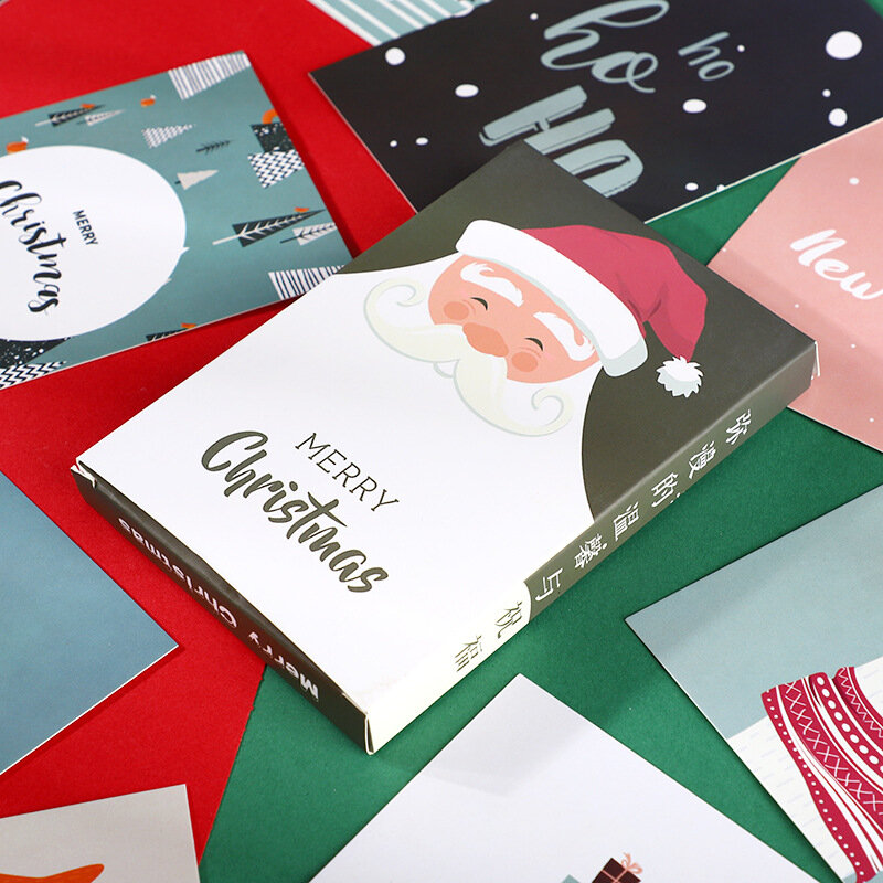 120Pcs Merry Christmasโปสการ์ดสำหรับSanta Christmas Presents Creativeเครื่องเขียนการเขียนการ์ดอวยพรของขวัญโปสการ์ดการ์ดปีใ...