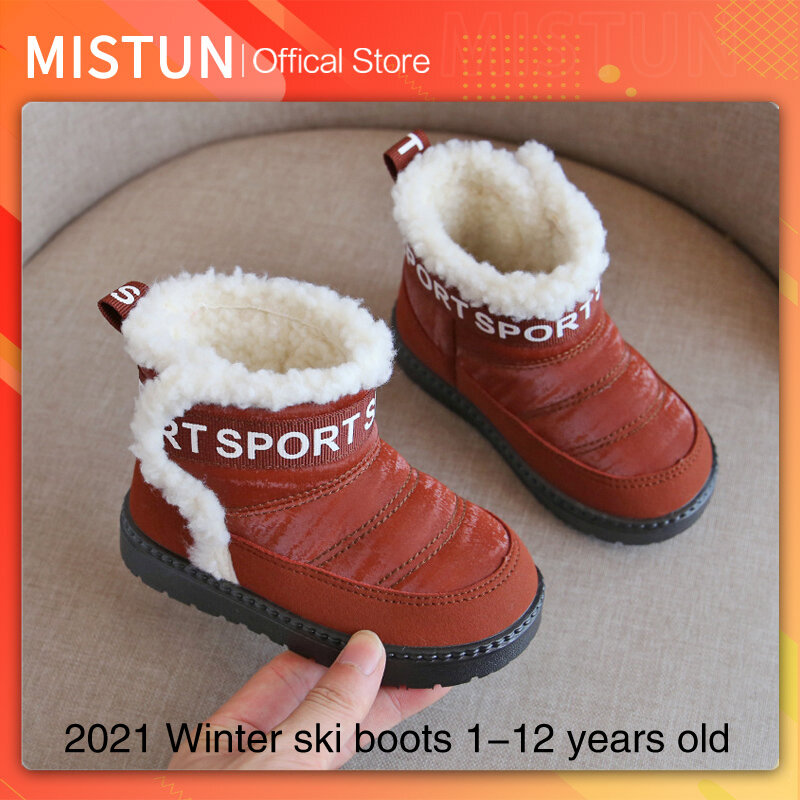 2021 zimowe buty narciarskie plus aksamitne miękkie dno chłopcy dziewczęta bawełniane aksamitne Martin buty 1-12 lat dziecięce bawełniane buty