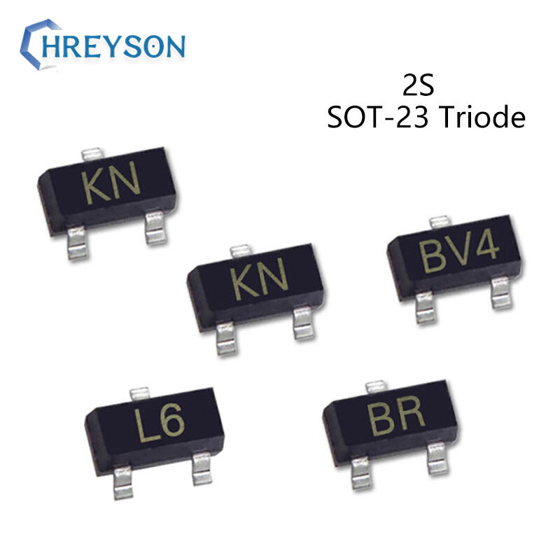 Transistor de potencia SMD NPN, triodo 2SB624 BV4 2SC945 CR 2SA1037 FR 2SA812 M6 2SC1623 L6 2SC2412 BR 2SC1815 HF SOT-23 IC, 50 Uds.