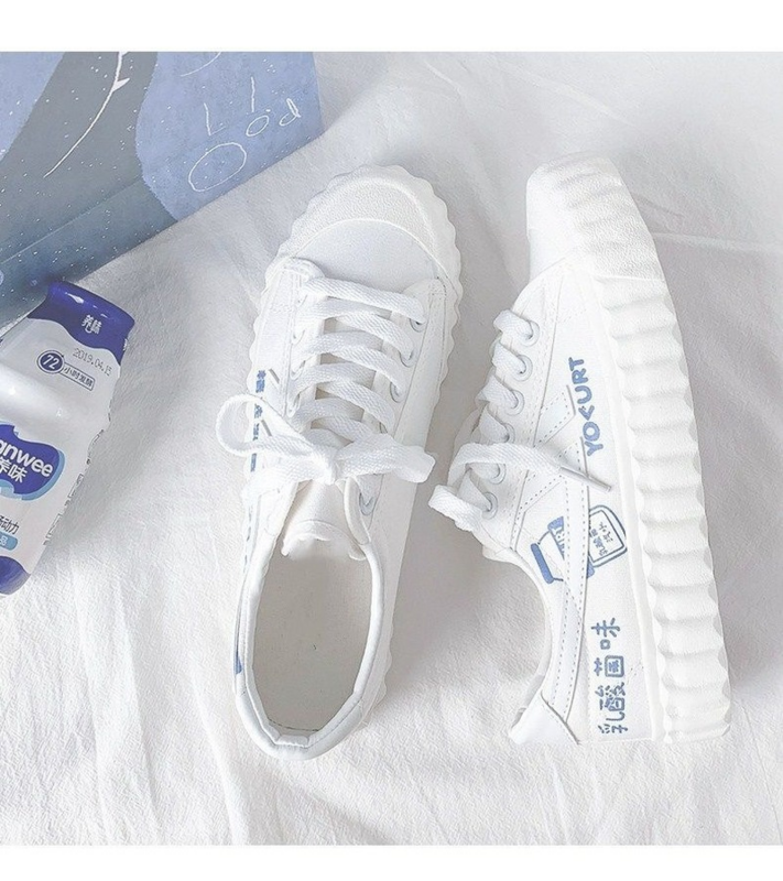 QWEEK – baskets blanches à plateforme pour femme, chaussures de sport, décontractées, à la mode, Harajuku, mignonnes, printemps, livraison directe