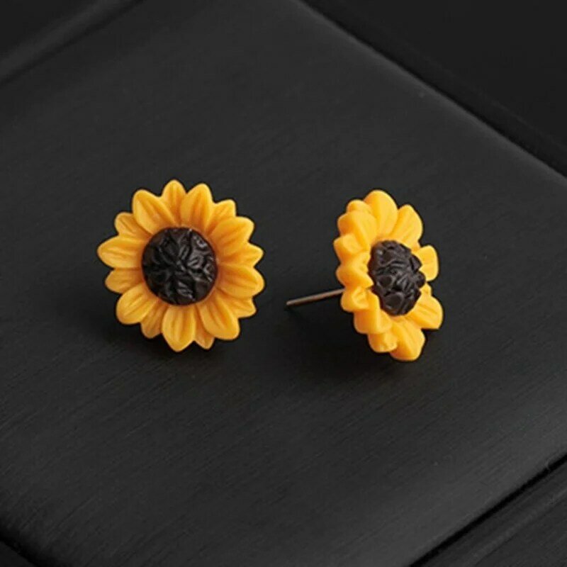 Exquisite Women Sunflower Flower Studs Earrings Statement Jewelry Gifts