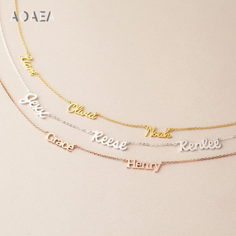 Collier de nom, collier de maman avec des noms d'enfants, collier de nom d'enfants, collier de 4 noms, cadeaux personnalisés pour maman, cadeau de maman